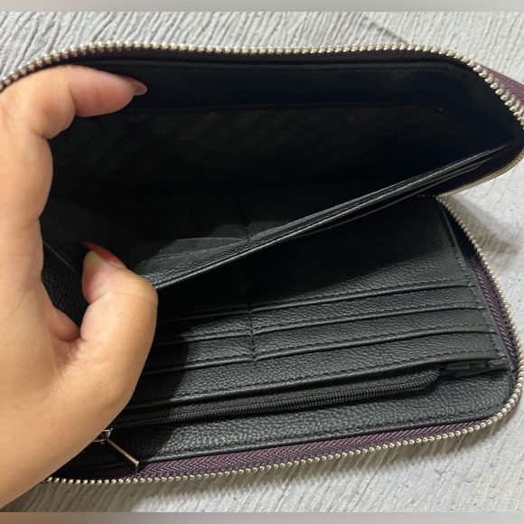 Steve Madden Bzippy Zip Around Wallet Wristlet, Grape - Picture 12 of 12